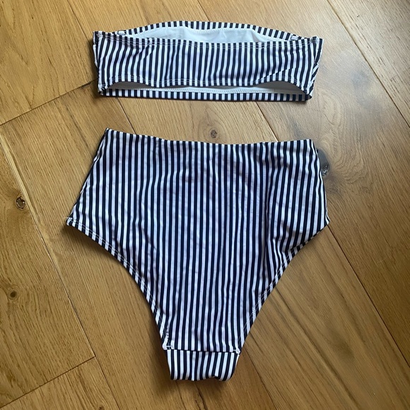 Auguste The Label Stripe Bandeau High Waist Bikini size 6 / small - Picture 3 of 4